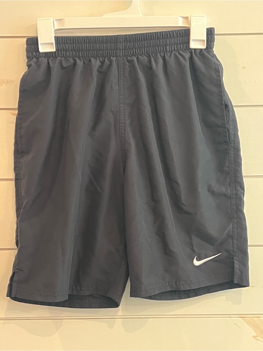 Nike Men's Navy Athletic Shorts with White Swoosh